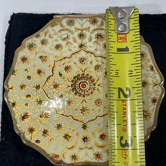 Vintage Stratton England Gold Enamel Face Powder Compact with Mirror - Picture 5 of 14
